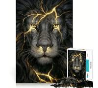 1000 Piece Jigsaw Puzzles- Black And Gold Lions Accurate Cut Fun Thinking Fun Game Slow Time Fun Christmas Home Art (38x52cm)