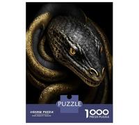1000-piece Jigsaw Puzzles Black And Gold Snake Jigsaws for Adults Brain Teaser Game Improve Memory Unique Gifts for Birthday And Christmas 70x50cm/1000pcs