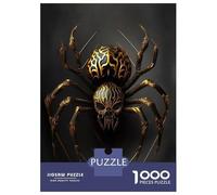 1000 Piece Jigsaw Puzzles- Black And Gold Spider Teenager Puzzles Brain Teaser Game Stress Reliever Deal As Gifts for The Whole Family 38x26cm/1000pcs