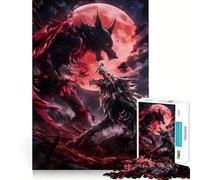 1000 Piece Jigsaw Puzzles- Black And White Demon Wolf Accurate Cut Fun Thinking Fun Game Slow Time Fun Christmas Home Art (38x52cm)