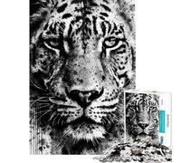1000 Piece Jigsaw Puzzles- Black And White Tiger Adult Jigsaw Anti-Stress Toys Improve Memory Deal As Gifts for The Whole Family (Size 50x75cm)