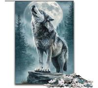 1000 Piece Jigsaw Puzzles Black And White Wolf, Analysis And Logic with Fully Interlocking Randomly Shaped Pieces for And Age 14 Years Up (Size50x75cm)