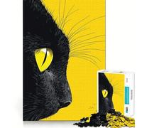 1000-piece Jigsaw Puzzles Black Cat Eye Close-Up Perfect Edge Play Brain Skill Play Slow Play Fun Birthday Mind Gift (38x26cm)