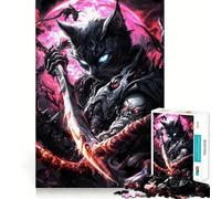 1000-piece Jigsaw Puzzles Black Demon Cat Accurate Cut Art, Mental Challenge Toy, Easy Play Game, Birthday Mind Gift (38x52cm)