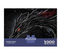 1000-piece Jigsaw Puzzles Black Dragon in Space Adult Jigsaw Puzzle Hands-on Game Difficult Challenge Parent-child Interaction 70x50cm/1000pcs