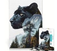 1000 Piece Jigsaw Puzzles Black Panther ﹨u Mountains Precise Fit Game, Creative Fun Toy, Peace Game Play, Christmas Calm Gift (38x52cm)
