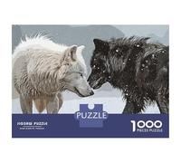 1000-piece Jigsaw Puzzles Black White Wolf Vintage Jigsaws for Adults Brain Teaser Game Improve Memory Unique Gifts for Birthday And Christmas 70x50cm/1000pcs