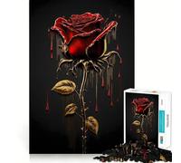 1000-piece Jigsaw Puzzles Blood Rose Accurate Cut Art, Mental Challenge Toy, Easy Play Game, Birthday Mind Gift (50x75cm)