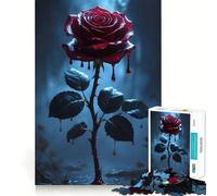 1000-piece Jigsaw Puzzles Blood Rose Accurate Cut Art, Mental Challenge Toy, Easy Play Game, Birthday Mind Gift (50x75cm)