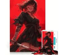 1000 Piece Jigsaw Puzzles Bloody Samurai Girl Precise Fit Game, Creative Fun Toy, Peace Game Play, Christmas Calm Gift (38x52cm)