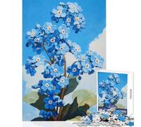 1000-piece Jigsaw Puzzles Bloom in Forget-Me-Nots Anti-Stress Toys Great Gift for Games for Educational Game with Fully Interlocking Randomly Shaped Pieces Size 38x52cm