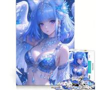1000 Piece Jigsaw Puzzles Blue-Haired Angel with Win, DIY Toys, Decompressing Intellectual, Unique Gifts for Birthday And Christmas 38x52cm