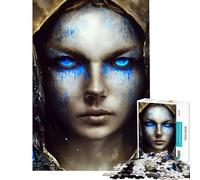 1000 Piece Jigsaw Puzzles Blue Tears of Despair Difficult And Challenge Difficult Hard Practical Game for And 14 Years And over (50X75CM)