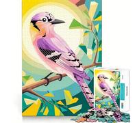 1000-piece Jigsaw Puzzles Blush Orchid︰ The Eurasian Jay in Geometric Nature Accurate Cut Art, Mental Challenge Toy, Easy Play Game, Birthday Mind Gift (50x75cm)