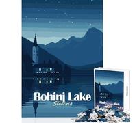 1000 Piece Jigsaw Puzzles- Bohinj Lake Slovenia Night Landscape Puzzles for Teenagers Staycation Kill Time Wishlist with Santa Claus Unique Birthday And Xmas Gifts (50x75cm)