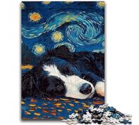 1000 Piece Jigsaw Puzzles Border Collie Night Sky Help The Brain Exercise Addictive Toys to Cultivate Patience Perfect Decoration 26x38cm