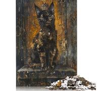 1000 Piece Jigsaw Puzzles Bossy Tortoiseshell Cat Wooden Puzzles Educational Toys 1000pcs (75x50cm)