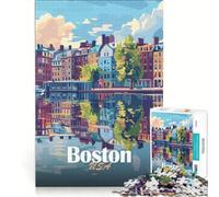 1000 Piece Jigsaw Puzzles Boston Cityscape, Toy Wall Decor, Interesting Stress Reduction, for Is Ideal As A Gift 38x52cm