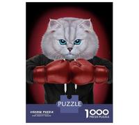 1000-piece Jigsaw Puzzles Boxer Cat Boxing Champion Jigsaws for Adults Brain Teaser Game Improve Memory Unique Gifts for Birthday And Christmas 70x50cm/1000pcs