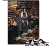 1000 Piece Jigsaw Puzzles Boxer Dog Drinking, Brain Teaser For Wall Decoration Unique Birthday And Xmas Gifts for for Age 14 (Size 26x38cm)