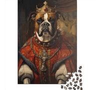 1000 Piece Jigsaw Puzzles Boxer Dog The King for Adults Wooden Puzzles Educational Toys 1000pcs (75x50cm)