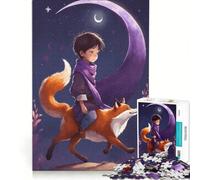 1000-piece Jigsaw Puzzles Boy Riding A Fox Under Moonlight, Family Games, Decompressing Intellectual, Unique Gifts for Birthday And Christmas 38x52cm