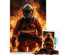 1000 Piece Jigsaw Puzzles Brave Firefighter in Action Accurate Joint Fun Thinking Game Play Peace Time Play Christmas Calm Gift (38x26cm)
