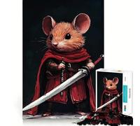 1000 Piece Jigsaw Puzzles Brave Mouse Warrior Flawless Fit Art Mind Training Fun Rest Time Play Christmas Calm Gift (38x52cm)