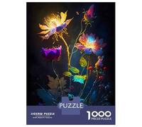 1000 Piece Jigsaw Puzzles- Bright Luminous Flower Art Teenager Puzzles Brain Teaser Game Stress Reliever Deal As Gifts for The Whole Family 38x26cm/1000pcs