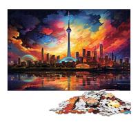 1000 Piece Jigsaw Puzzles Brilliant Colorful City Puzzle for Adults Paper Puzzle Family Decoration 1000 PCS(38x26cm)