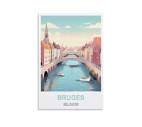 1000 Piece Jigsaw Puzzles,Bruges Belgium Posters Challenging Puzzles, Puzzle Game for The Whole for Women, Gifts for Men 70x50cm