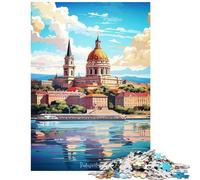 1000-piece Jigsaw Puzzles Budapest Oil Painting Fun at Home Activities, Analysis And Logic Brain Teaser Game for Ages 14 And over (38x26cm)
