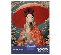 1000 Piece Jigsaw Puzzles- Bull Terrier Geisha Teenager Puzzles Brain Teaser Game Stress Reliever Deal As Gifts for The Whole Family 70x50cm/1000pcs