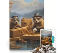 1000 Piece Jigsaw Puzzles Busy Steampunk Beaver, Educational Toy, Challenging To Complete, Unique Birthday And Xmas Gifts 50x75cm