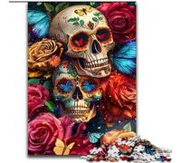 1000 Piece Jigsaw Puzzles Butterfly Skull, Suitable for Ages 14 And Up Home Decor Deal As Gifts for The Whole Family (Size 26x38cm)