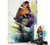 1000 Piece Jigsaw Puzzles Butterfly Watercolor Accurate Cut Fun Mental Challenge Toy Rest Time Game Birthday Art Play (38x52cm)