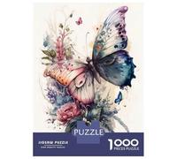 1000-piece Jigsaw Puzzles Butterfly Watercolor Jigsaws for Adults Brain Teaser Game Improve Memory Unique Gifts for Birthday And Christmas 52x38cm/1000pcs
