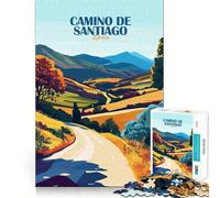 1000 Piece Jigsaw Puzzles Camino De Santiago Spain Landscape Art Accurate Cut Fun Mental Challenge Toy Rest Time Game Birthday Art Play (38x26cm)