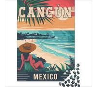 1000-piece jigsaw puzzles Cancún in Mexico | Hand Speed Race Fun activities at home Interesting stress reduction 38x26cm