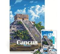 1000 Piece Jigsaw Puzzles Cancun Mayan Pyramid, Educational Toy, Challenging To Complete, Unique Birthday And Xmas Gifts 50x75cm