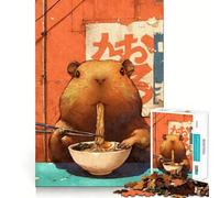 1000 Piece Jigsaw Puzzles Capybara Ramen Noodles Accurate Cut Fun Mental Challenge Toy Rest Time Game Birthday Art Play (50x75cm)