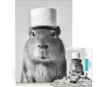1000 Piece Jigsaw Puzzles Capybara with Toilet Paper Hat, Educational Toy, Challenging To Complete, Unique Birthday And Xmas Gifts 38x26cm