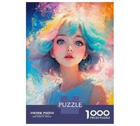 1000-piece Jigsaw Puzzles Cartoon Girl Pastel Jigsaws for Adults Brain Teaser Game Improve Memory Unique Gifts for Birthday And Christmas 38x26cm/1000pcs