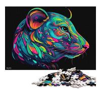 1000 Piece Jigsaw Puzzles Cartoon Style Animal Creative Square Wooden Jigsaw Puzzles for Adults 1000pcs (75x50cm)