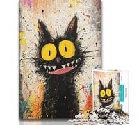 1000 Piece Jigsaw Puzzles Cat Art,Stress Reliever Difficult Challenge Every Piece Is Unique - Challenging Family Fun Game (38x26cm)