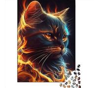 1000 Piece Jigsaw Puzzles Cat Fire Animal Face Paper Puzzles Educational Toys 38x26cm/1000pcs