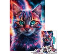 1000 Piece Jigsaw Puzzles- Cat Galaxy Difficult And Challenge But Fun And Humorous Impossible Game for Ages 14 And over (50x75cm)