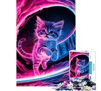 1000 Piece Jigsaw Puzzles Cat Galaxy Difficult And Challenge Enhance Memory Home Decoration Toys for Ages 14 And over (38X52cm)