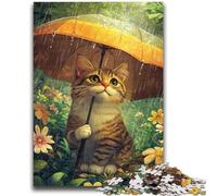 1000 Piece Jigsaw Puzzles Cat Holding An Umbrella Adult Jigsaw,Learning Educational Toys Family Games Gifts for Friends And Family (75x50cm)