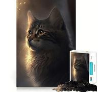 1000 Piece Jigsaw Puzzles Cat in The Shadows Accurate Cut Fun Mental Challenge Toy Rest Time Game Birthday Art Play (50x75cm)